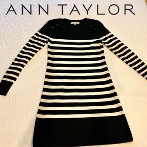 Ann Taylor Loft Black and White Sweater Dress